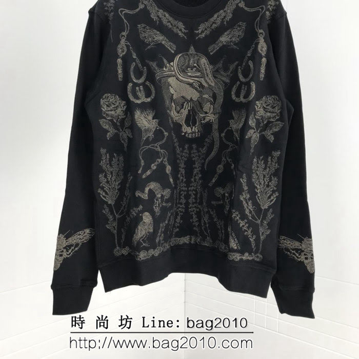 MCQ麥昆 18ss秋冬 暗黑頭刺繡 毛巾底 男款衛衣 ydi1939